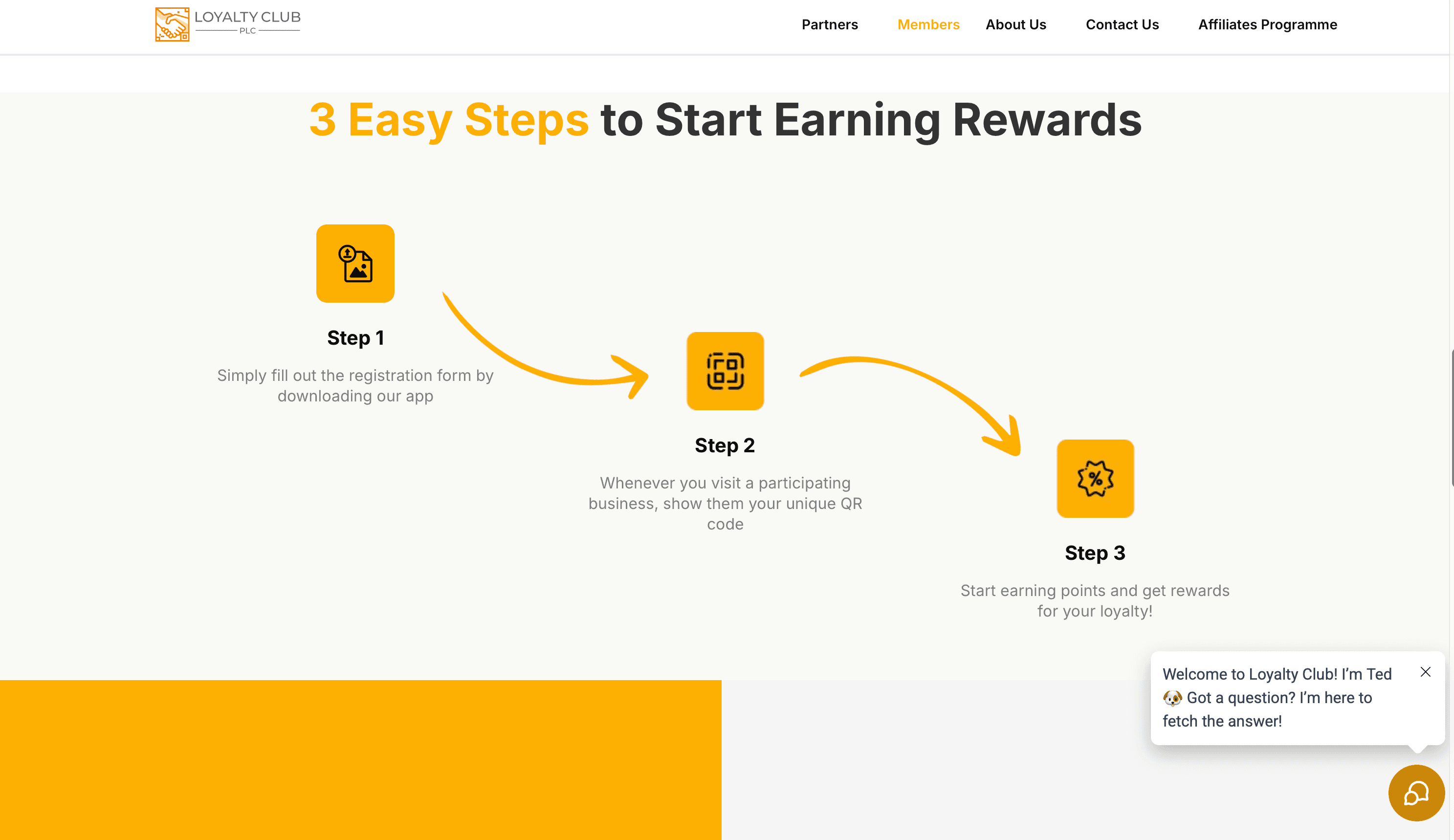 Loyalty Club PLC platform — additional screen