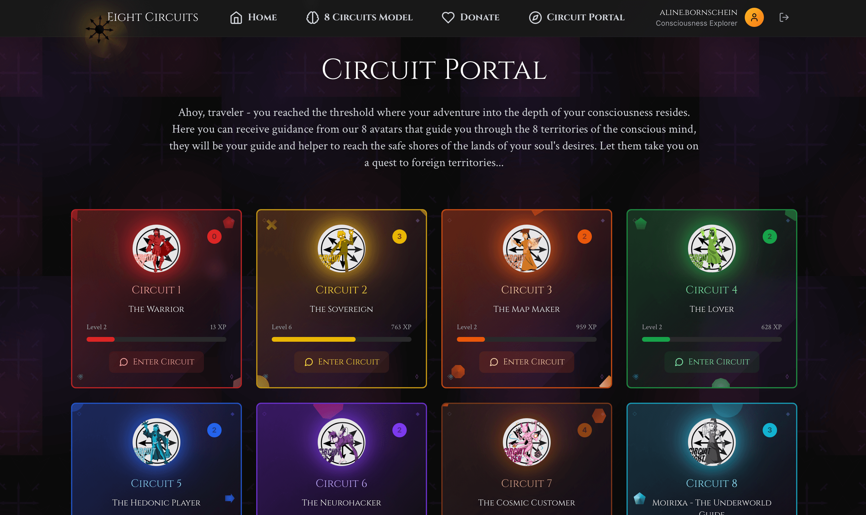 Myth-OS — primary gameplay screen