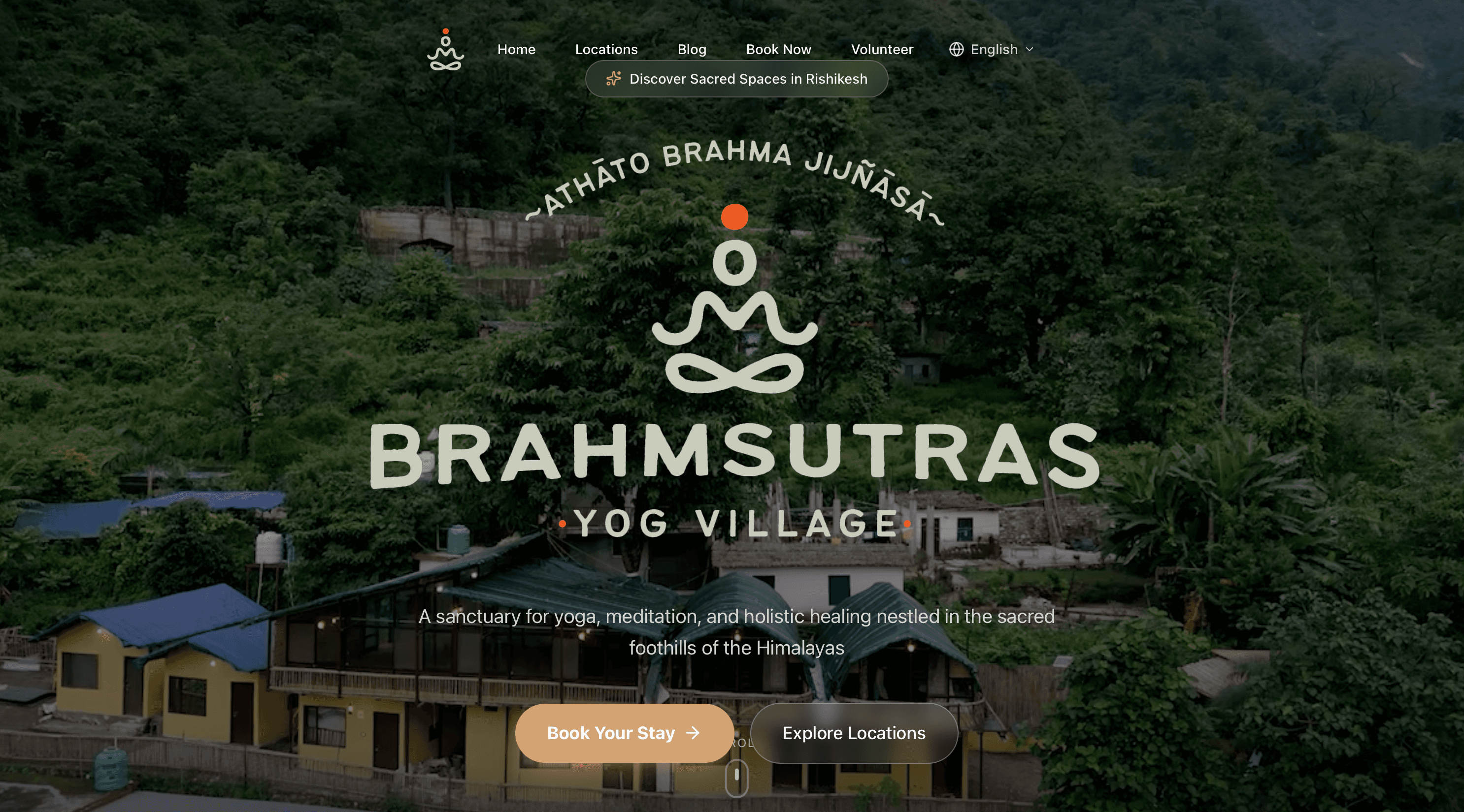 Brahma Sutras website — primary view