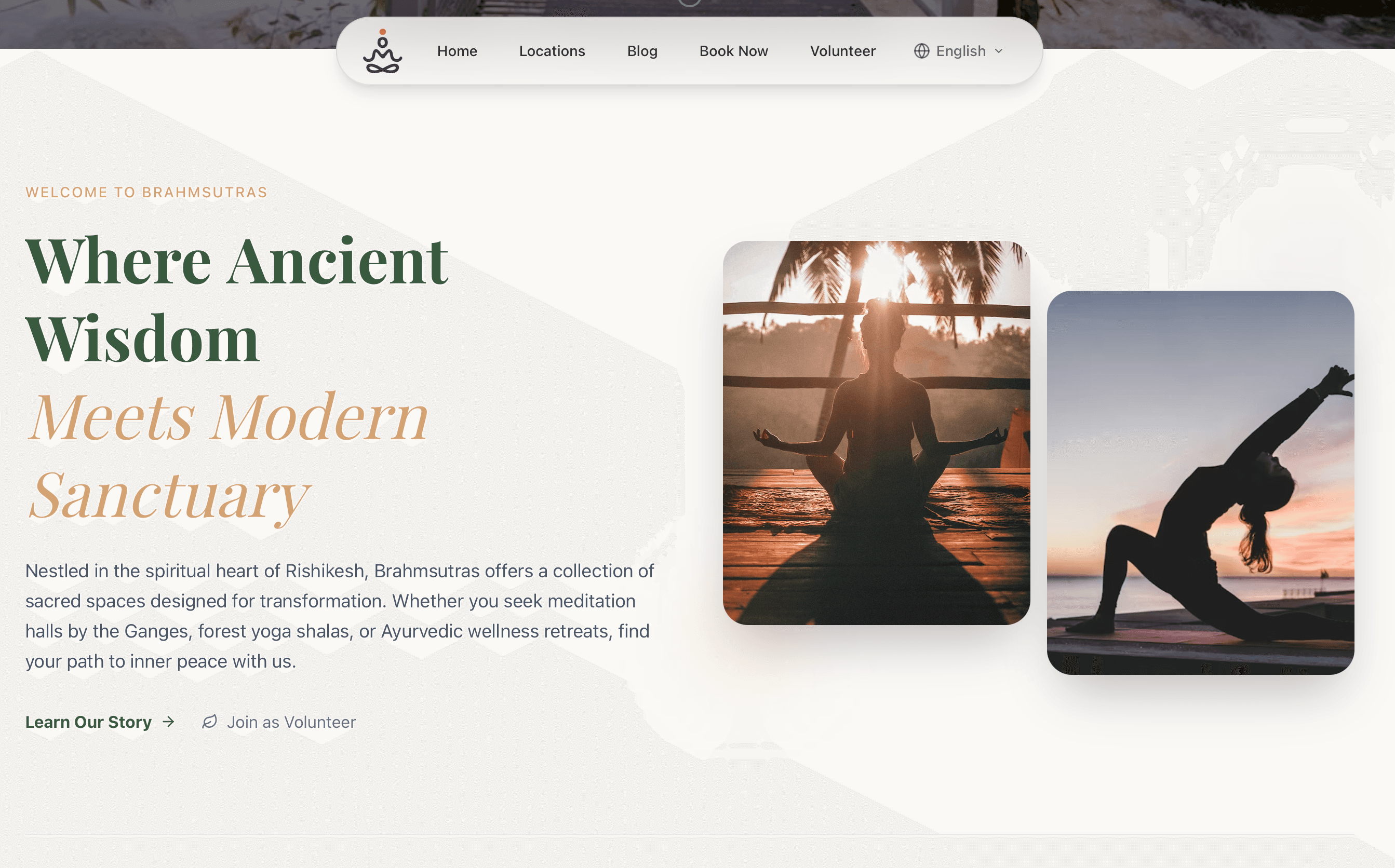 Brahma Sutras website — content section